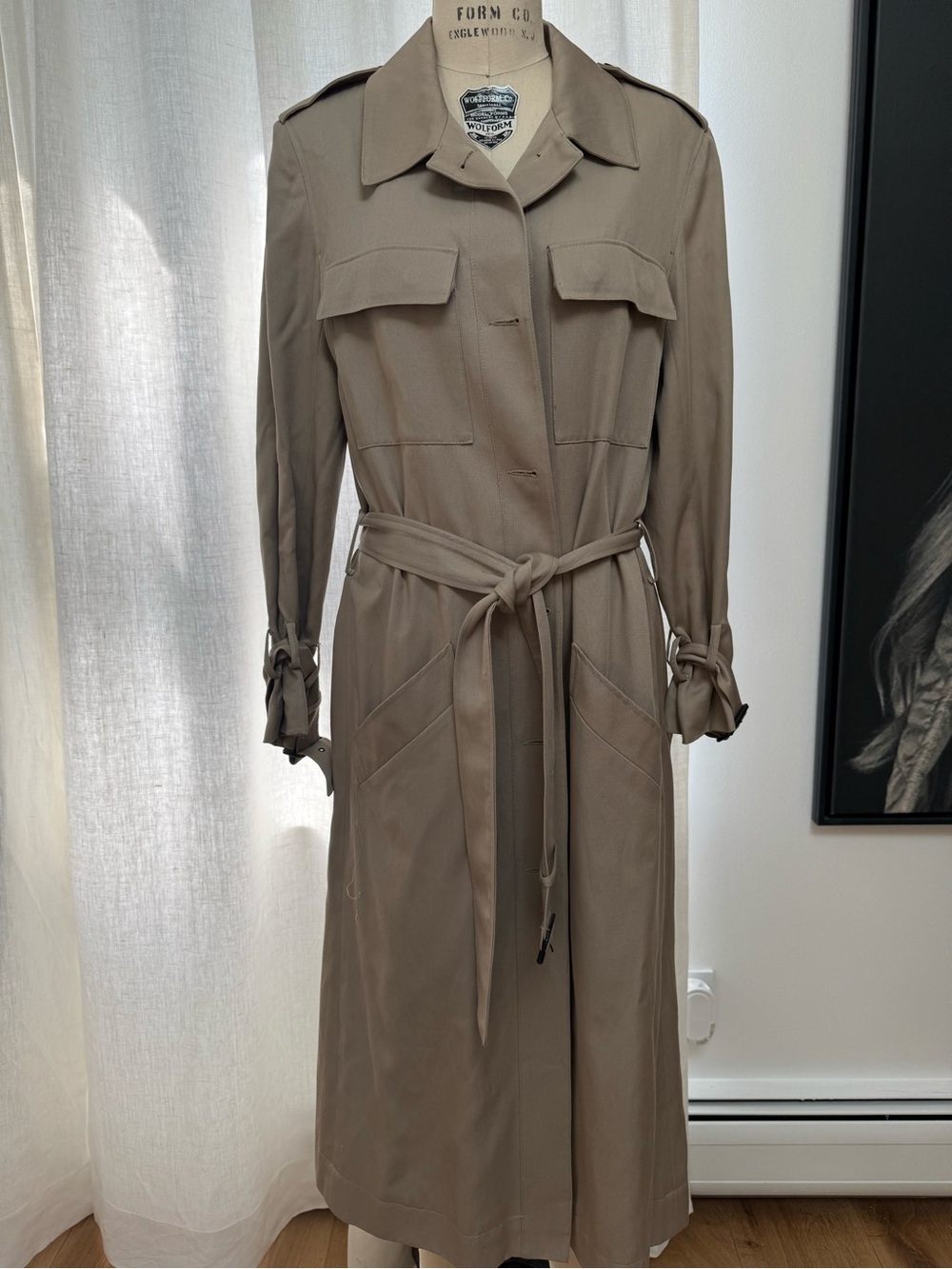 The Kooples Taupe Belted Trench Coat